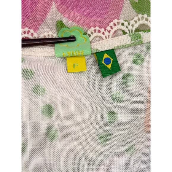 B58 FARM Rio Pineapple Floral Maxi Dress Small Boho Resort Vacation Tropical - Picture 9 of 10